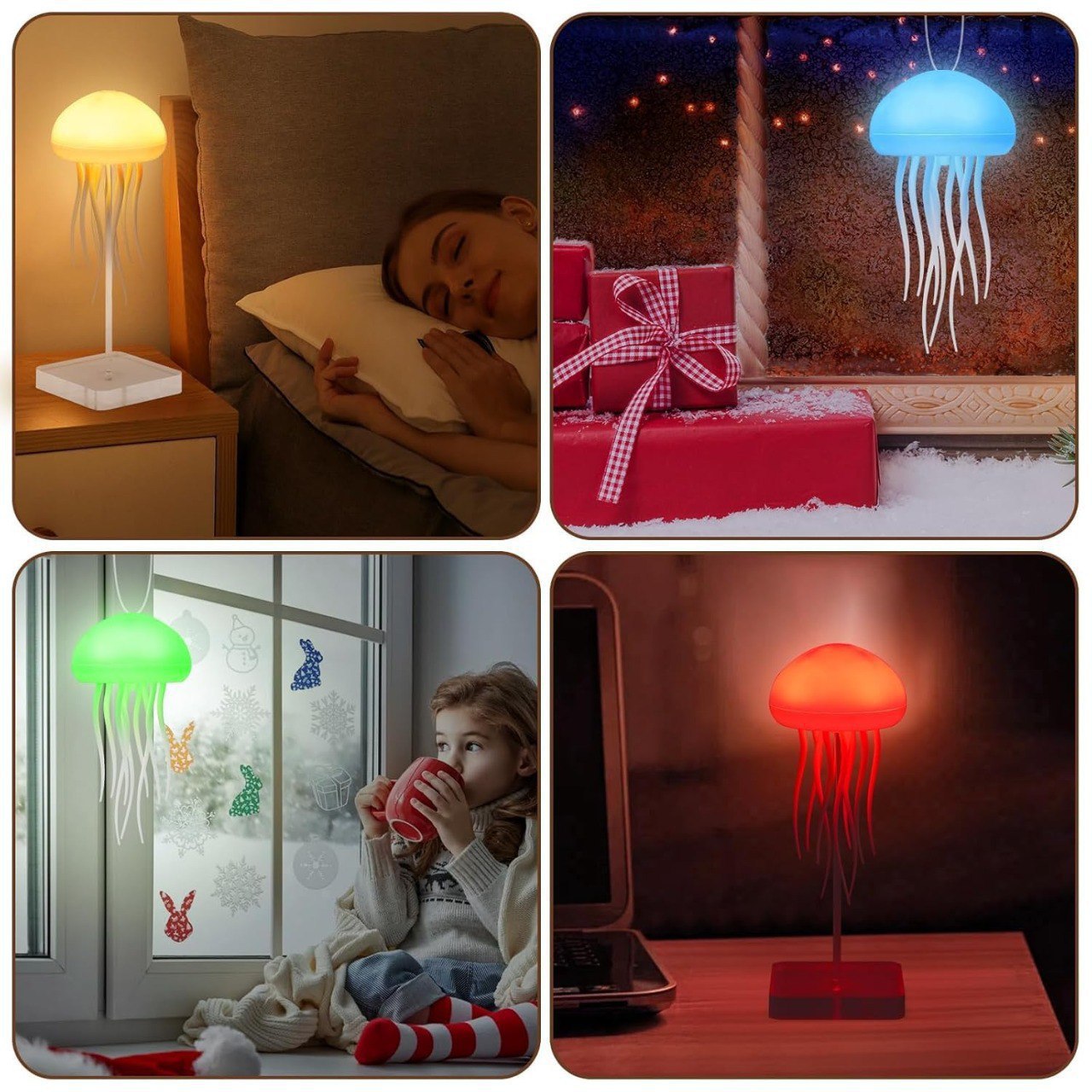 🌈 Cute RGB Gradient Jellyfish Night Lamp