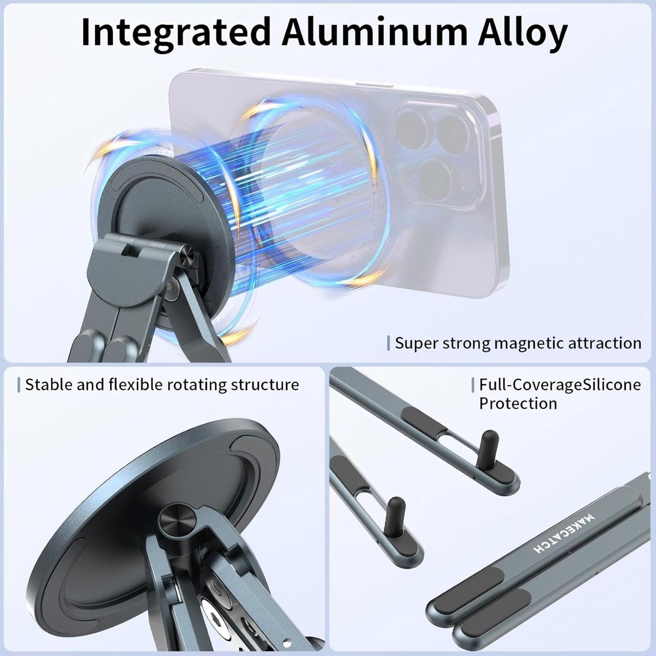 Ultimate 3-in-1 Magnetic Aluminum Foldable Laptop & Phone Stand