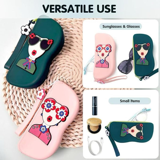 Cute Fashion Cartoon Silicone Sunglasses Case & Multipurpose Pouch