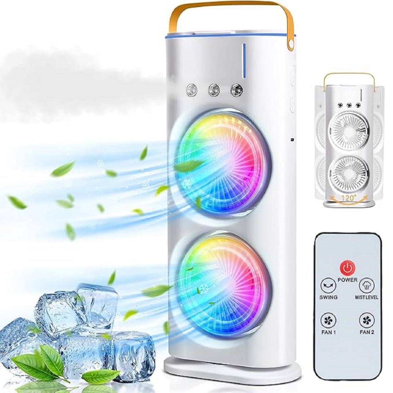Dynamic Dual-Fan Portable Air & Mist Cooler