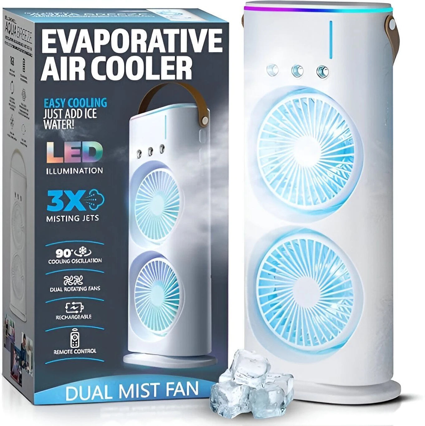 Dynamic Dual-Fan Portable Air & Mist Cooler