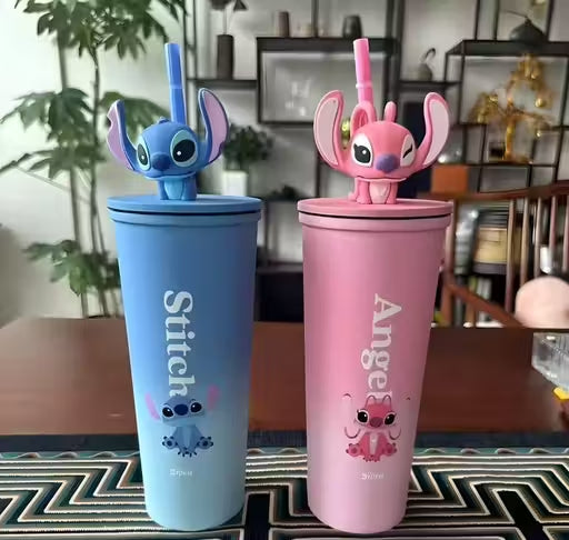 500ml Aesthetic Character Sipper Mug | 3D Lid Travel Tumbler