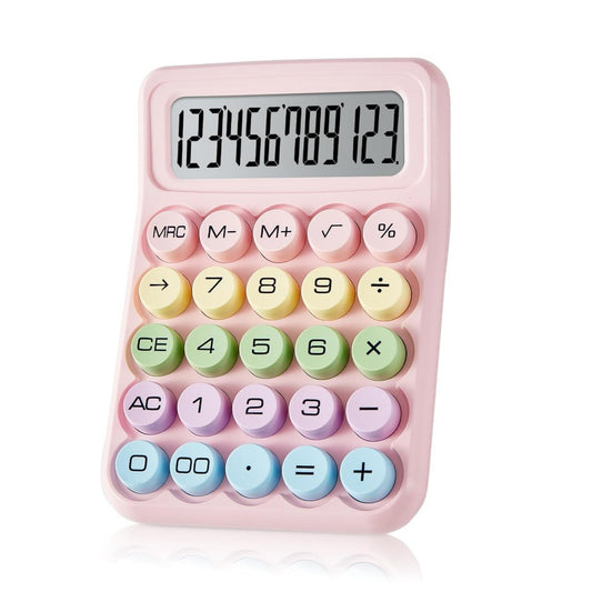 Aesthetic Pastel Pink 12-Digit Electronic Calculator