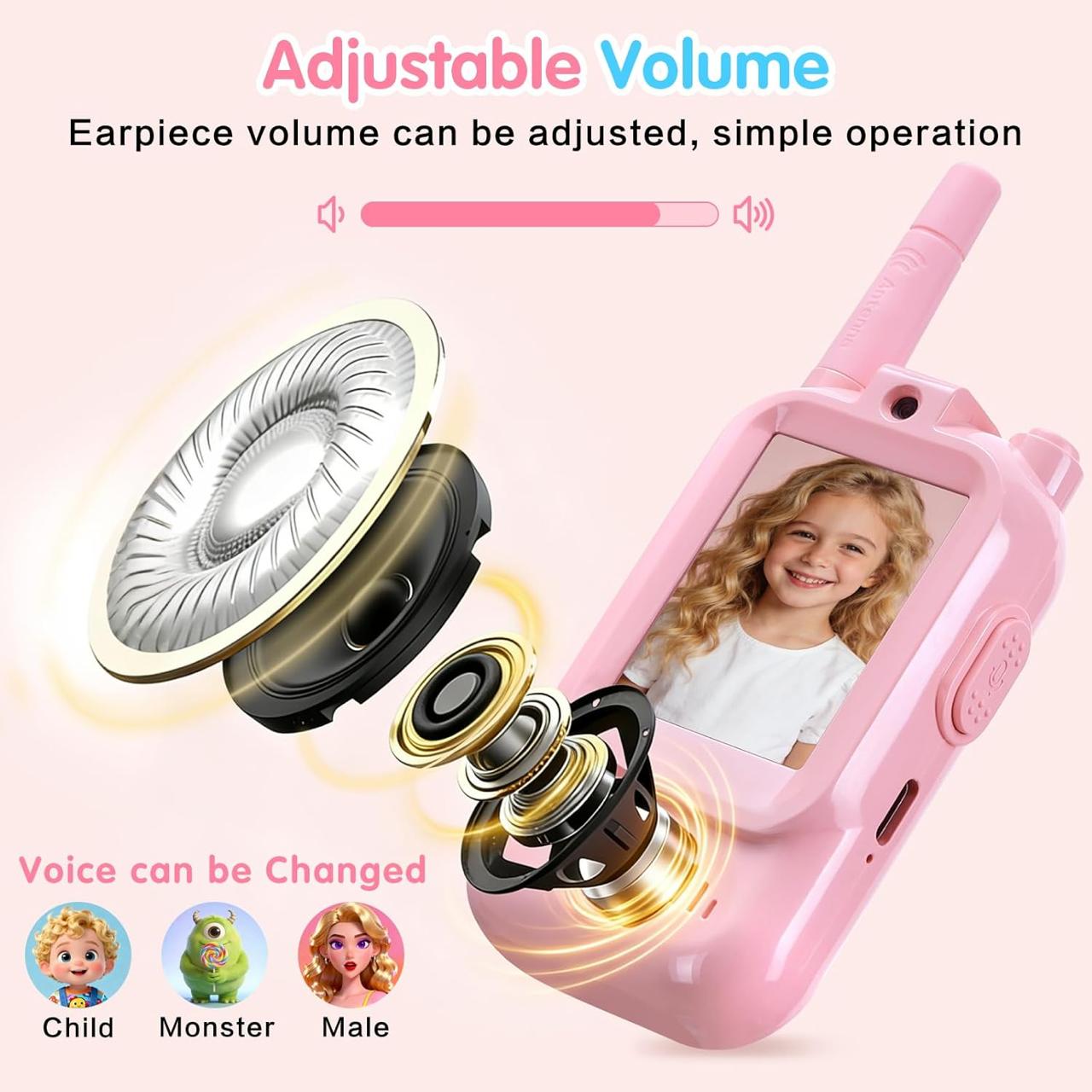 Premium 2-Pack Kids Video Walkie Talkie Set with Camera