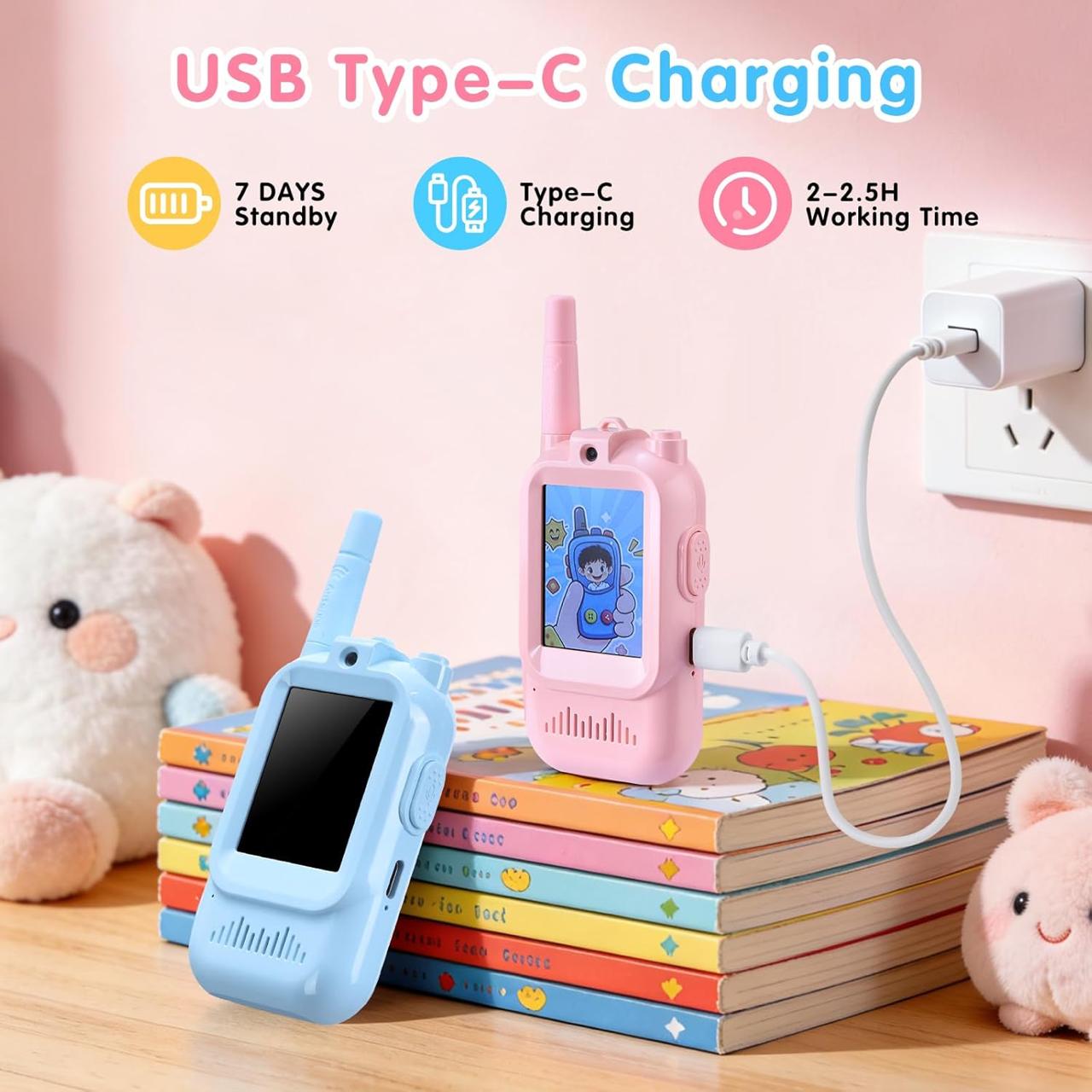 Premium 2-Pack Kids Video Walkie Talkie Set with Camera