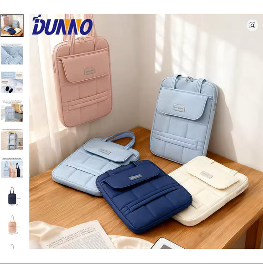 Puffy Quilted Laptop Sleeve Handbag